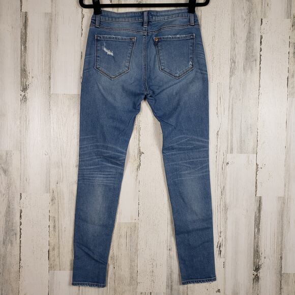 D-ID New York Destroyed Medium Wash Blue Denim Skinny Jeans Women's Size 26 - Picture 6 of 11